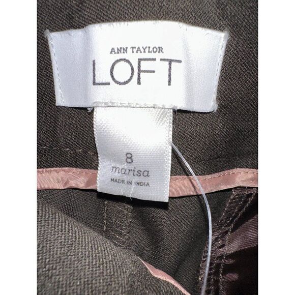 NWT Ann Taylor Loft Marisa Brown Pants Size 8 - Picture 9 of 11